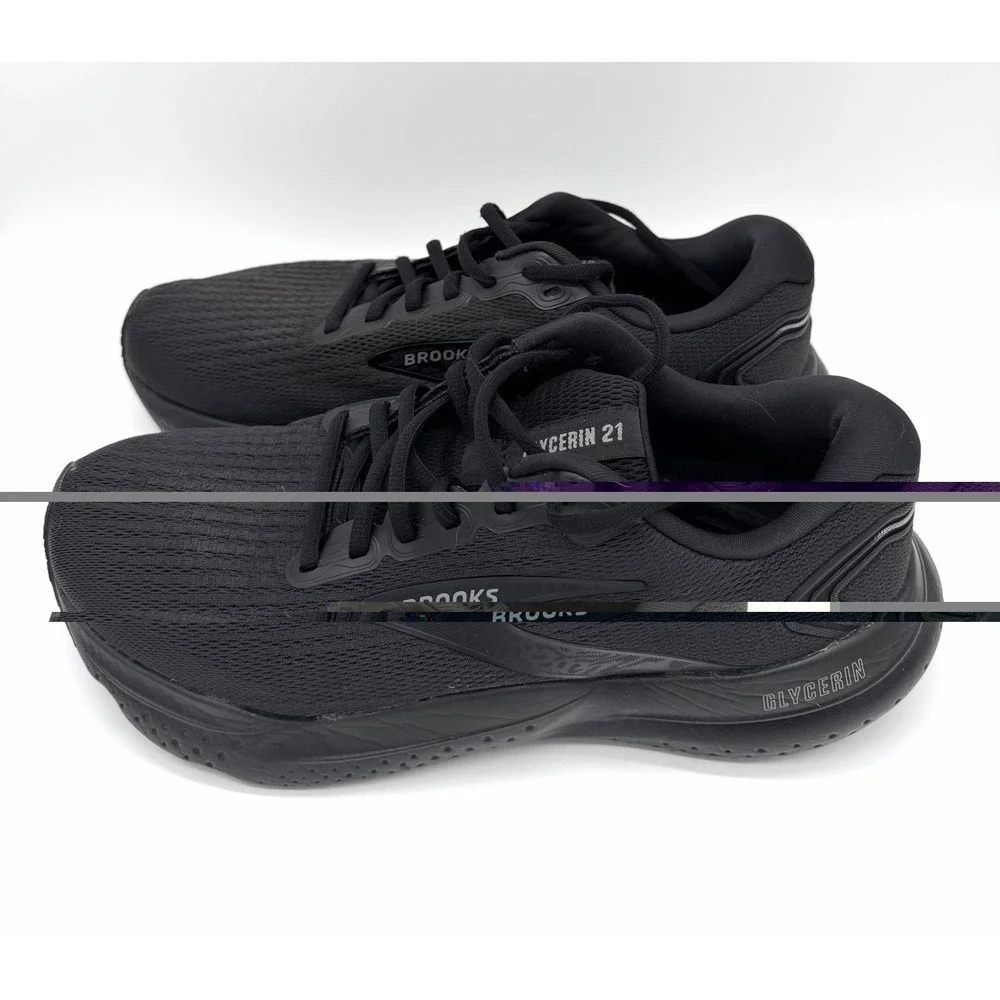 Brooks Glycerin 21 StealthFit DNA Loft Mens Size 9.5 Triple Black Running Shoes